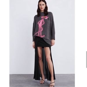 ZARA LIMITED EDITION PINK PANTHER GREY SWEATER NEW WITH TAGS XS-S